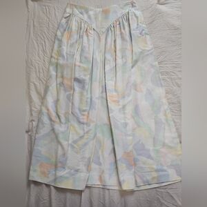 Vintage 90s Pastel Abstract Midi Skirt | College Town | Cottagecore